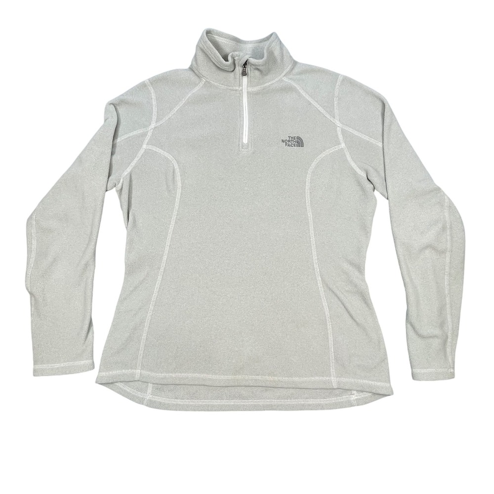 The North Face Grey TKA 100 Quarter Zip Fleece Pullover Women Medium - Picture 1 of 9